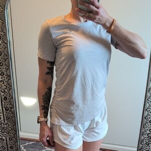 Nike Light Gray T-Shirt and White Shorts Set